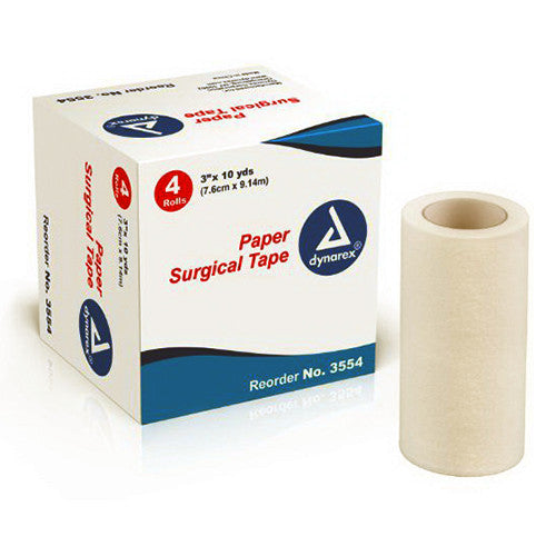 Dynarex Paper Surgical Tape (4), 3 Inches X 10 Yards